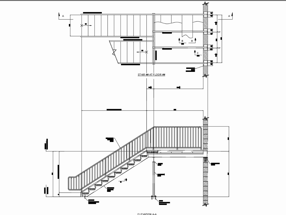 escada de duas seções