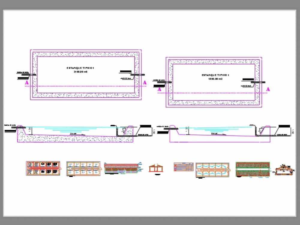 To crianza fish pond amazonicos in AutoCAD | CAD (1.1 MB) | Bibliocad