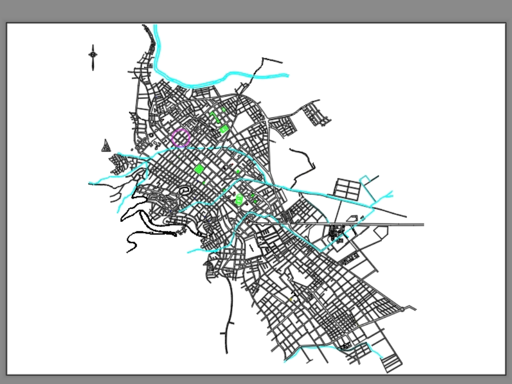 Plano urbano de ciudad 
