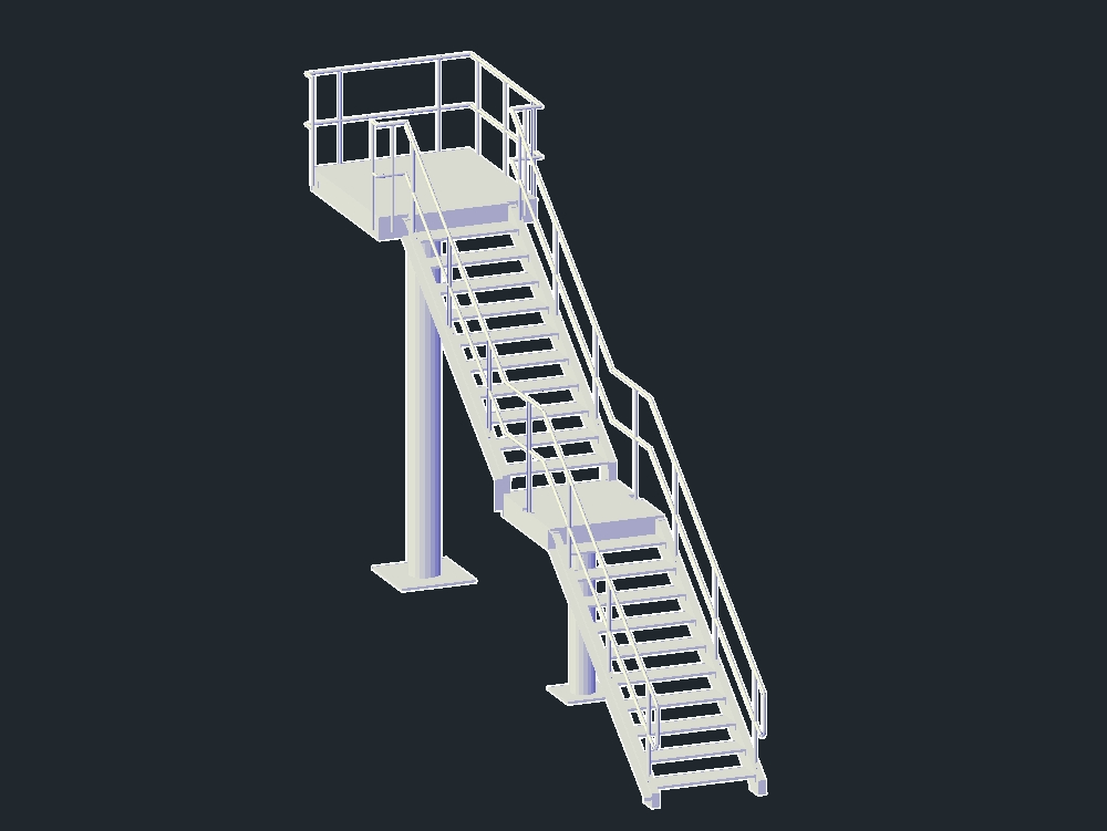 escada metálica 3d