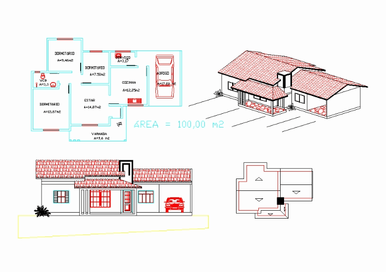 40 modelos casa pequeñas en AutoCAD | Descargar CAD gratis ( MB) |  Bibliocad