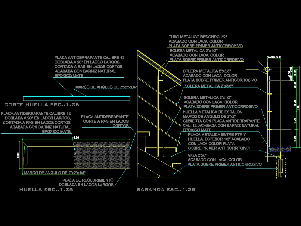Detalle escalera metalica en AutoCAD | Descargar CAD (31.36 KB) | Bibliocad