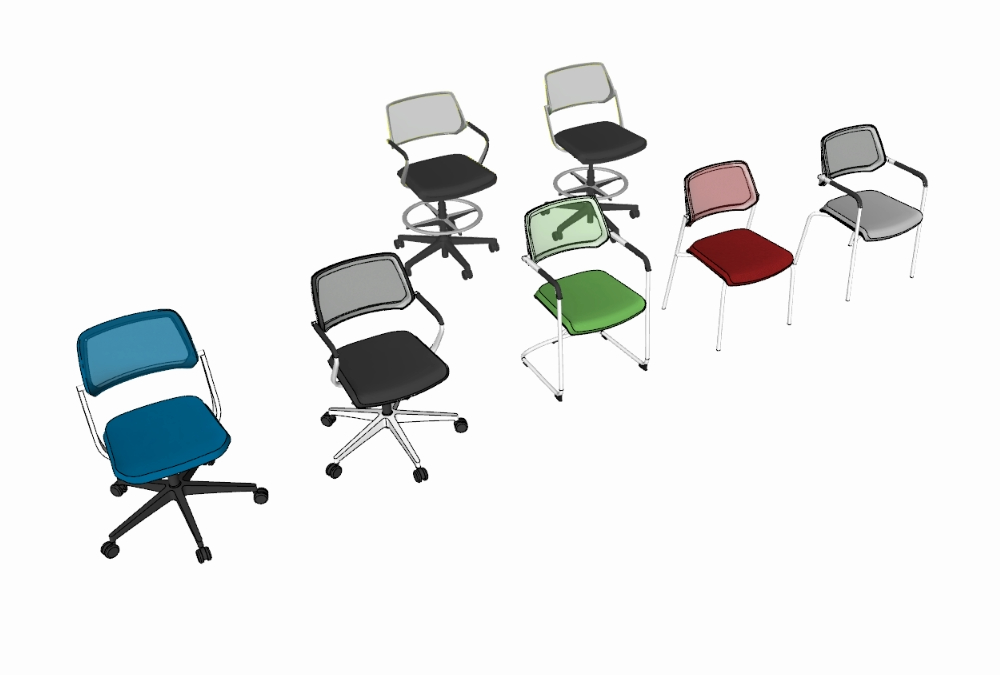 3D collection of chairs - 2