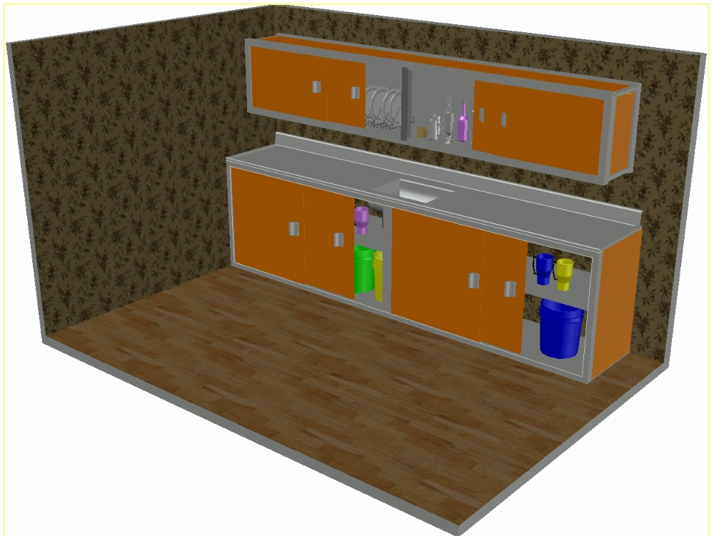 under counter and cupboard