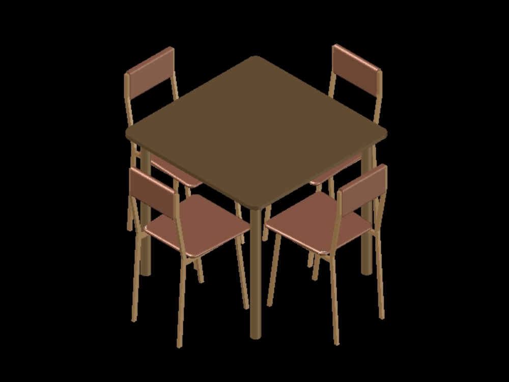 Table avec chaises 3d