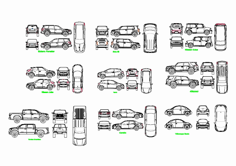 Cars in AutoCAD | CAD download (12.83 MB) | Bibliocad