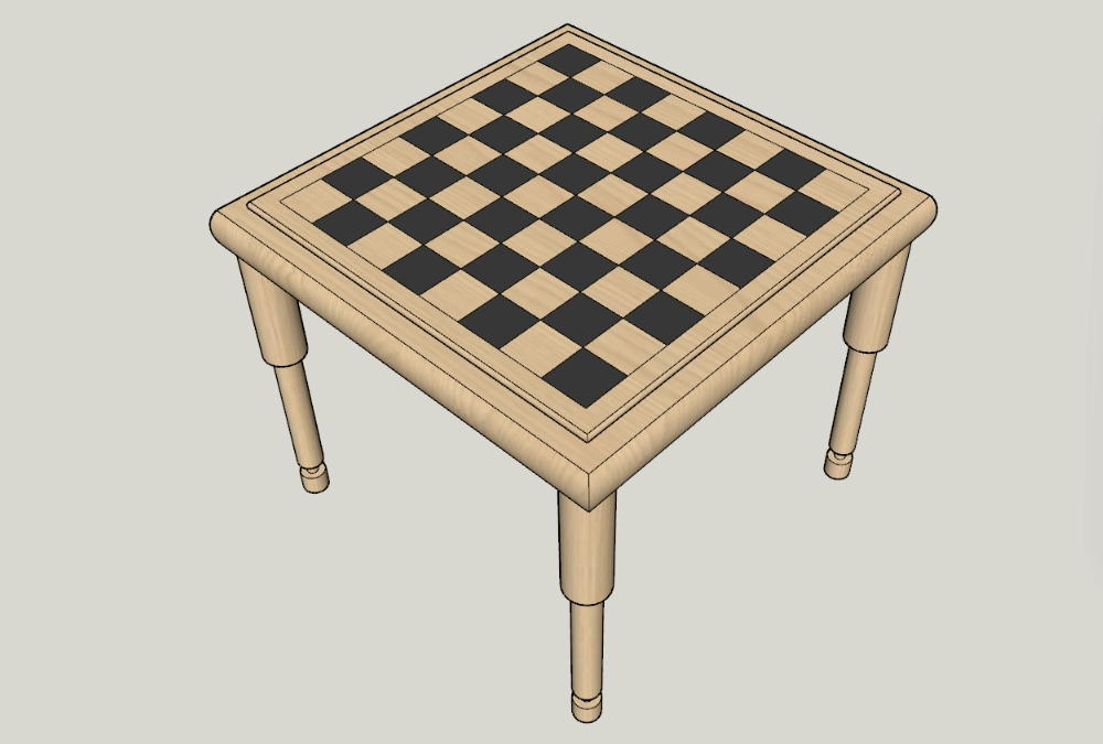 Tabuleiro de xadrez em SKP, Baixar CAD Grátis (1.04 MB)