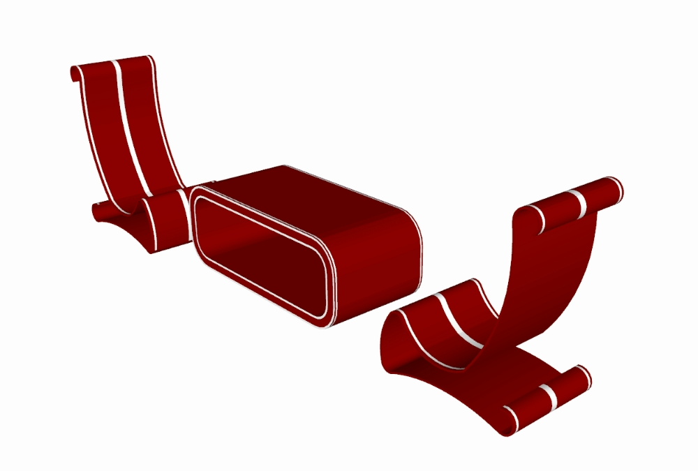 3D Stuhl und Tisch