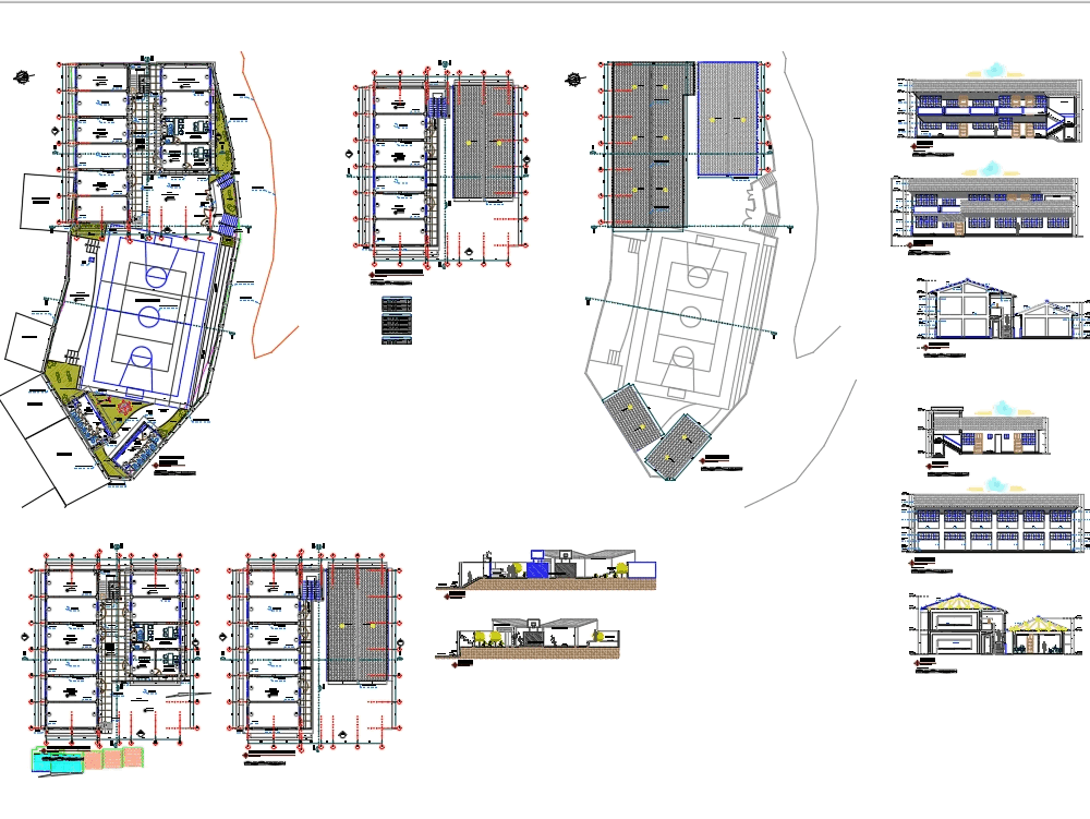 Plane architecture of educational institution (7.97 MB) Bibliocad