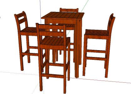 TABLE AND BENCHES 3D