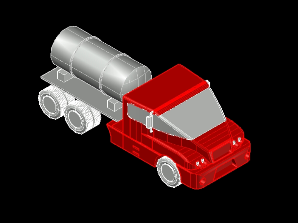 Truck with tank in 3d