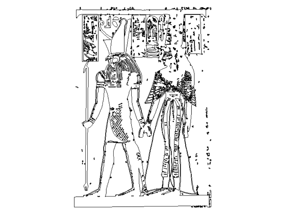 El dios egipcio Horus y la reina Nefertari