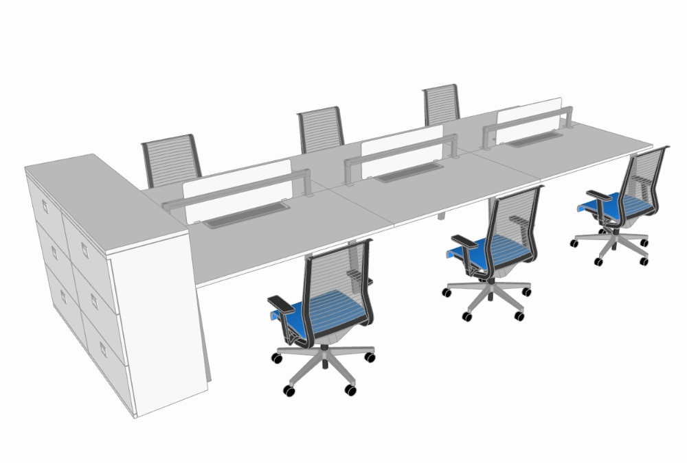 Desk with 6 places
