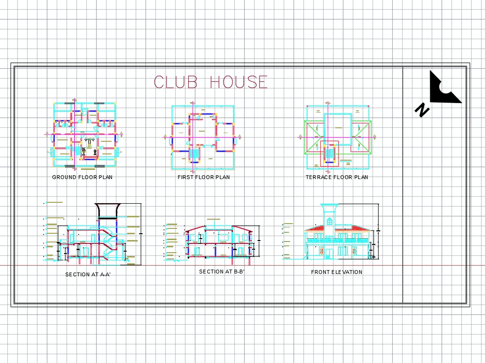 Club house  in AutoCAD Download CAD free 2 55 MB 