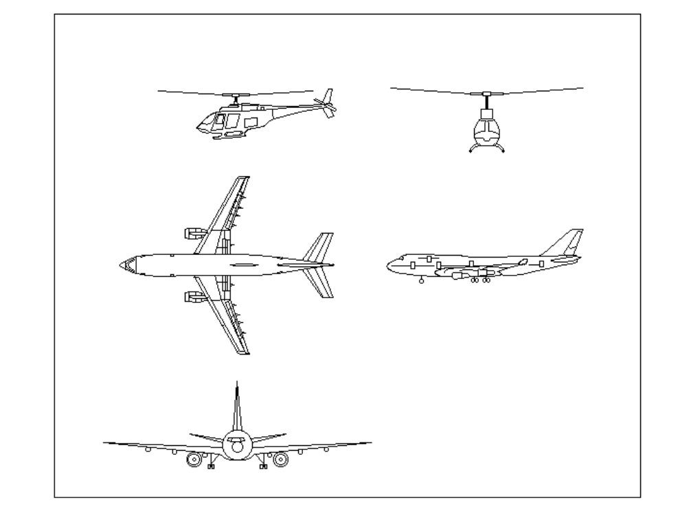 Flugzeug und Hubschrauber