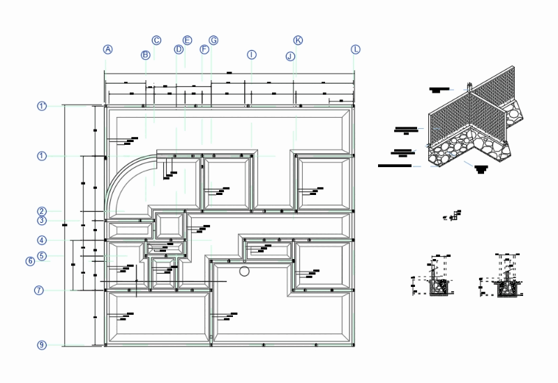 Plano de cimentacion piedra braza en AutoCAD | CAD (333.77 KB) | Bibliocad