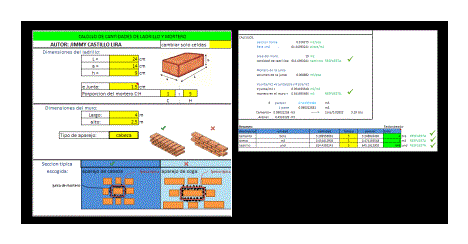 Calculation of amounts of bricks and Morteo