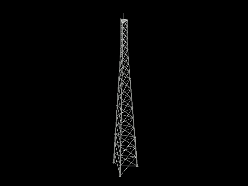 Telecommunications tower in 3d.