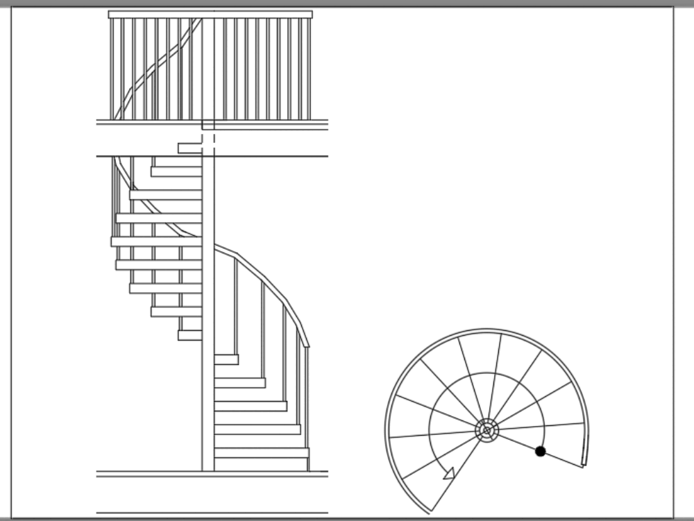 Escalera de caracol en AutoCAD | Descargar CAD gratis (27.9 KB) | Bibliocad