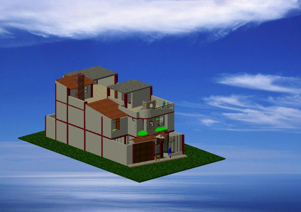 Plan d'étage 3D 3 niveaux