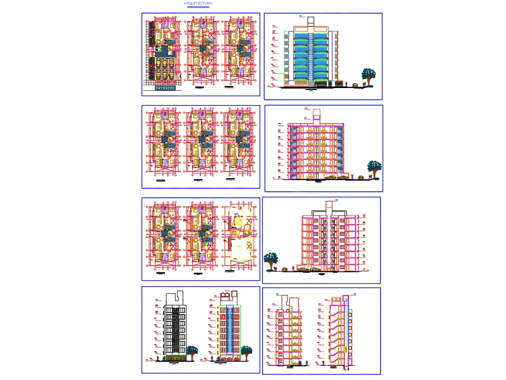 Arquitectura edificio en AutoCAD | Descargar CAD gratis (1.38 MB