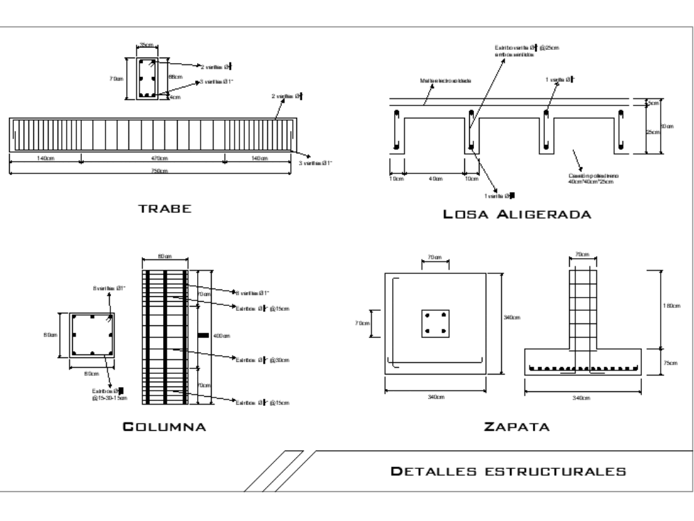 Detalles estructurales en AutoCAD | Descargar CAD (54.49 KB) | Bibliocad