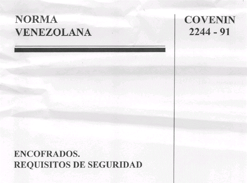 Norma covenin 2244 - 91 Encofrados