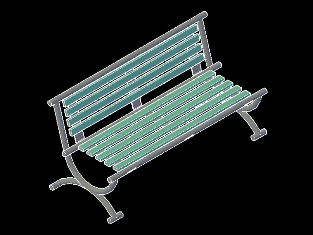 Park bench in 3d.