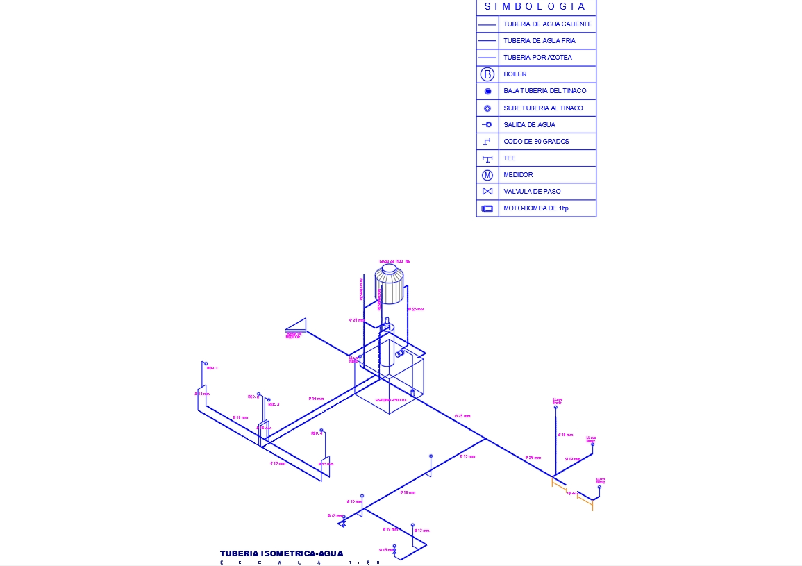 Isométrico hidráulica en AutoCAD | Descargar CAD gratis (39.09 KB ...