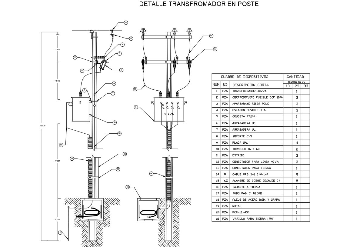 Three Phase Pole Transformer
