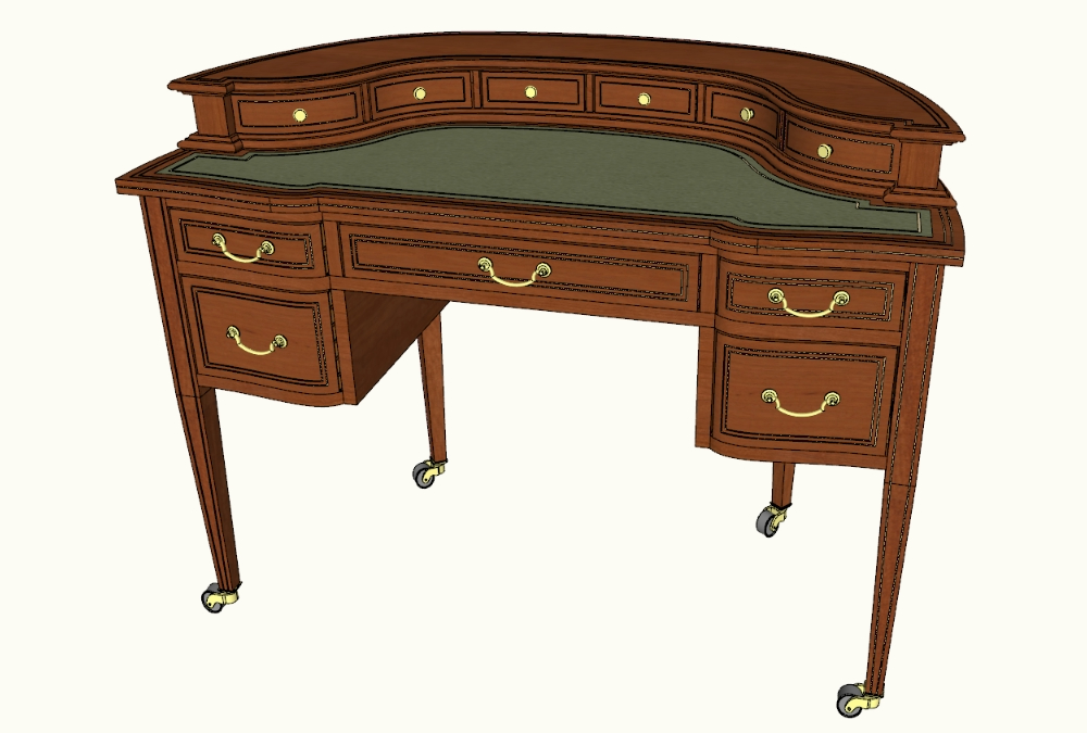 Inlaid mahogany desk