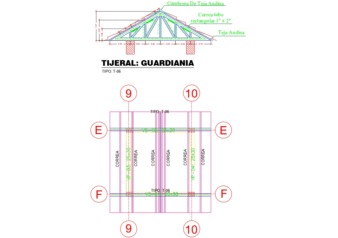 Tijeral en AutoCAD | Descargar CAD gratis (52.51 KB) | Bibliocad