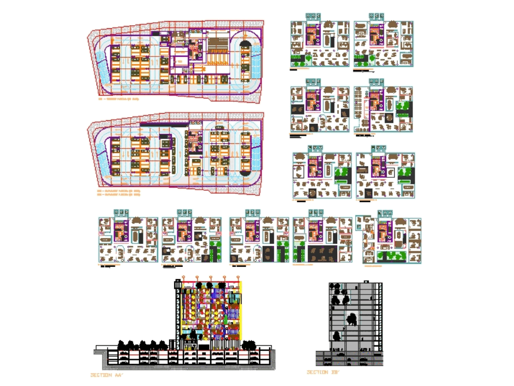 Bank headquarters in AutoCAD CAD download (1.21 MB) Bibliocad