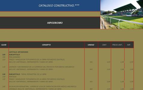 Catálogo de construção de hipódromo