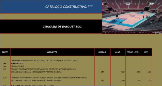 Catalogo constructivo gimnasio de basquet bol