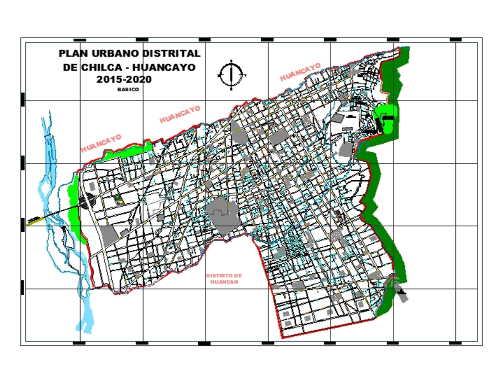 Bezirksstädtekarte von Chilca, Peru