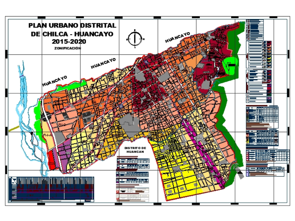 Plano de zonificación de Chilca, Perú.