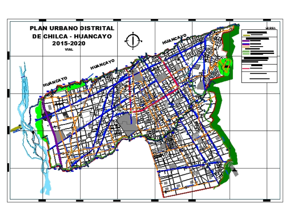 Road map of chilca, peru.
