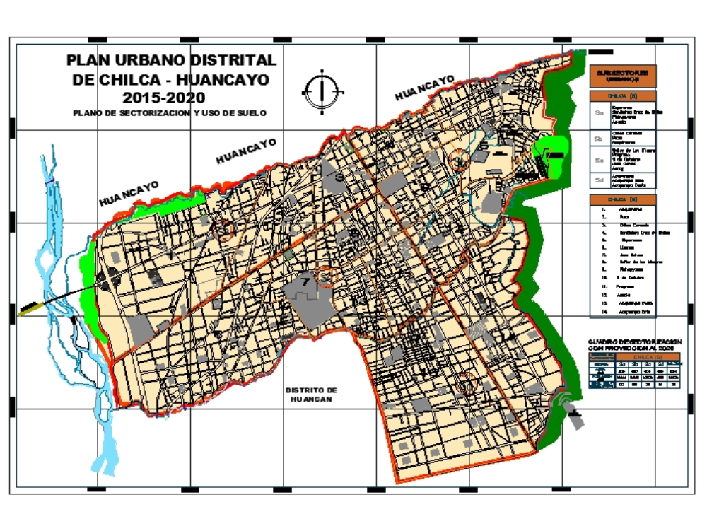 Sectorization map of chilca, peru.