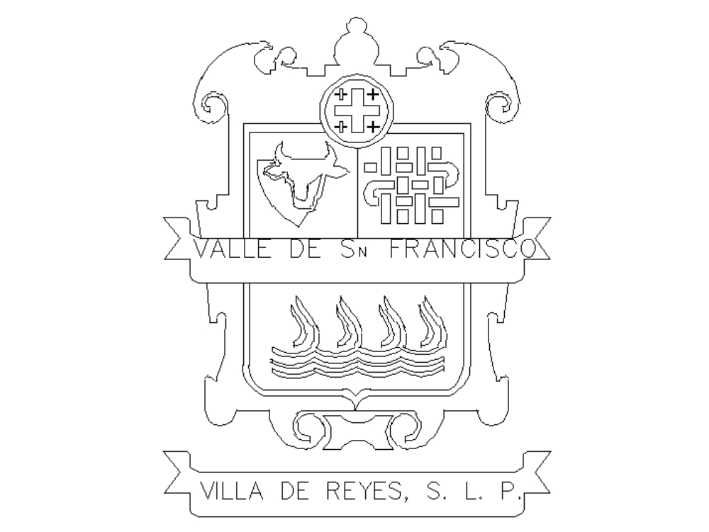 Coat of arms of Villa de Reyes, Mexico.
