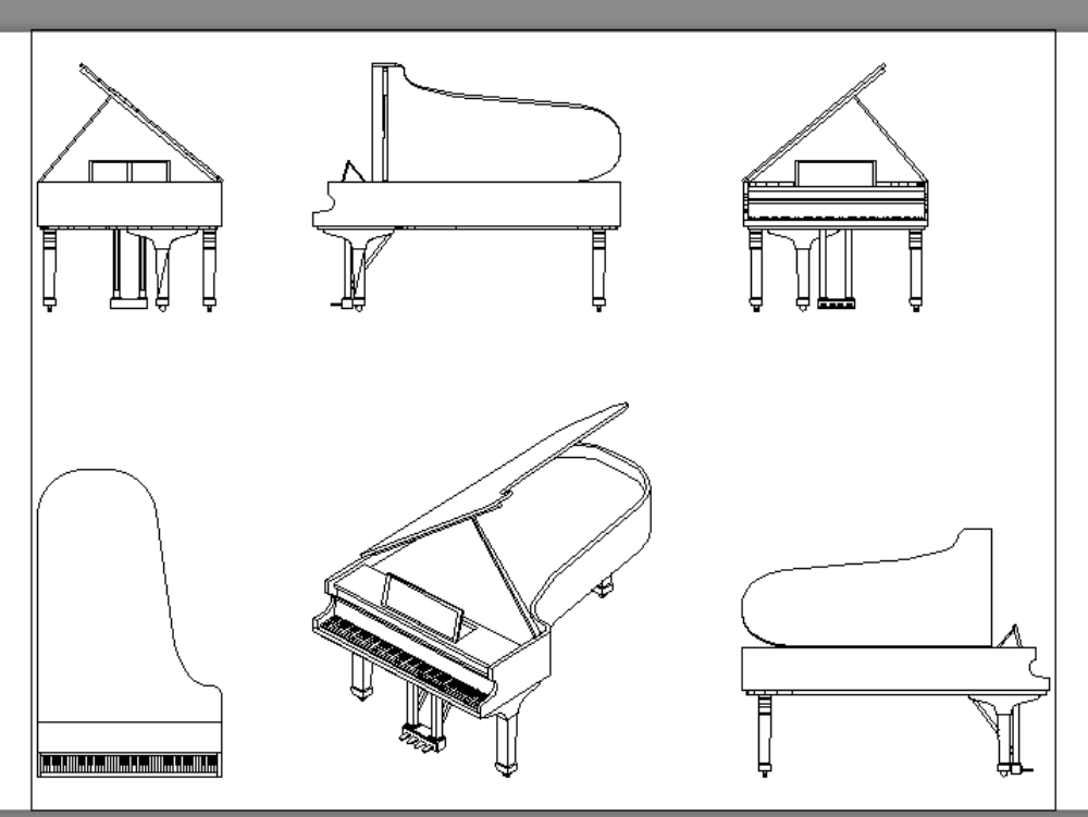 Piano, 3D CAD Model Library