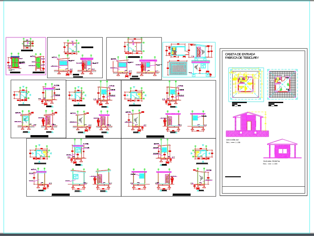 Casetas de vigilancias en AutoCAD | Descargar CAD (414.31 KB) | Bibliocad