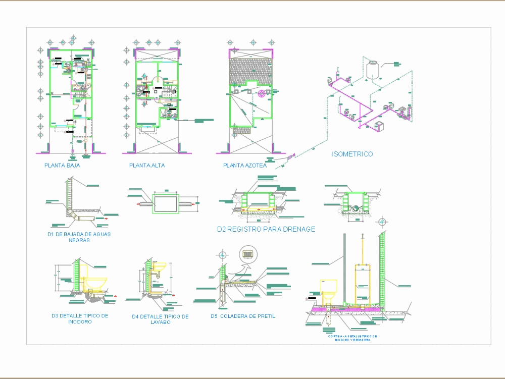 Instalaciones Hidrosanitarias En Autocad Cad 28245 Kb Bibliocad 2797