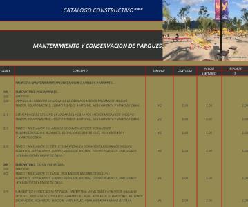 Catalog Building maintenance and upkeep of parks and gardens