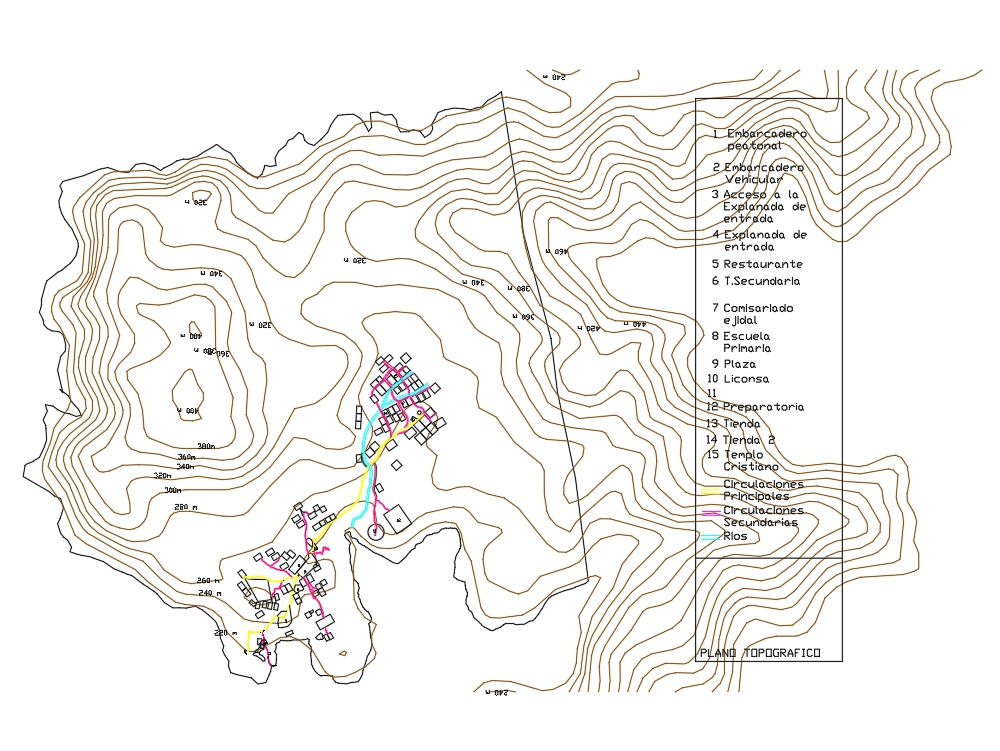 Topografische Zapote-Karte von Picachos Nayarit