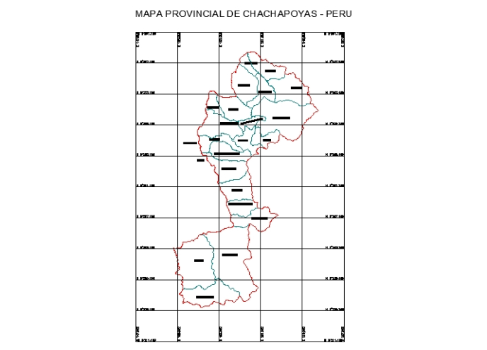 MAP OF THE PROVINCE OF CHACHAPOYAS - AMAZONAS - PERU