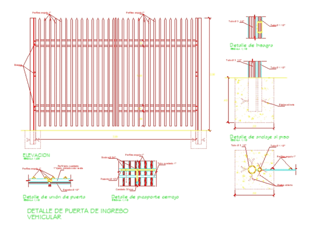 Porton De Rejas En Autocad Descargar Cad Kb Bibliocad My Xxx Hot Girl 9176