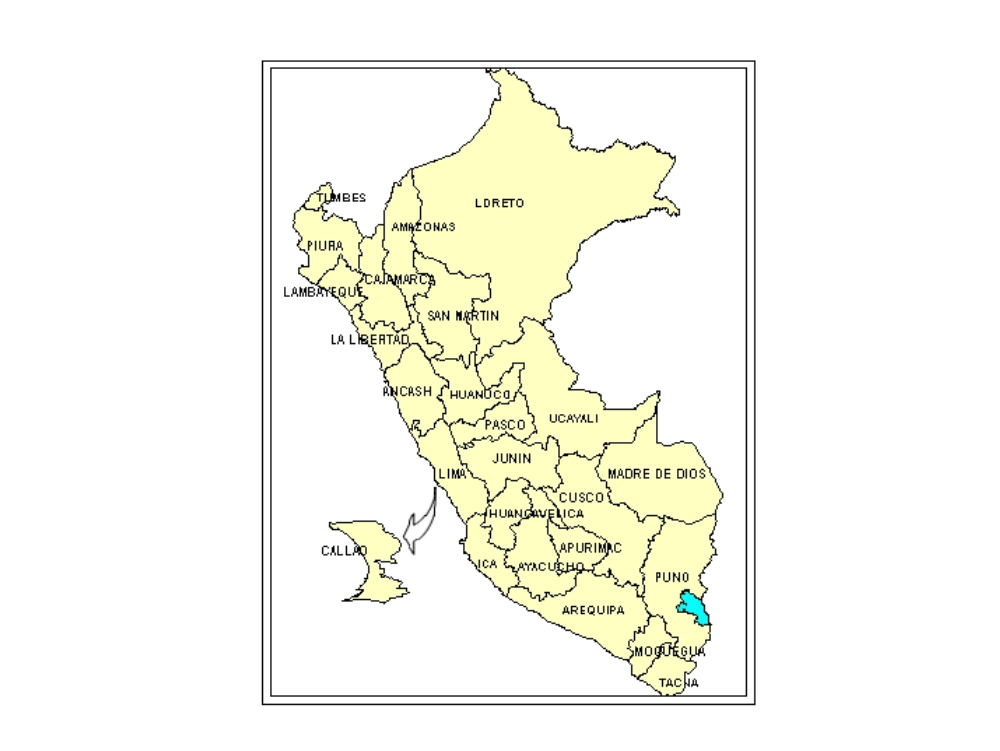 Mapa de localização de shanao, peru.