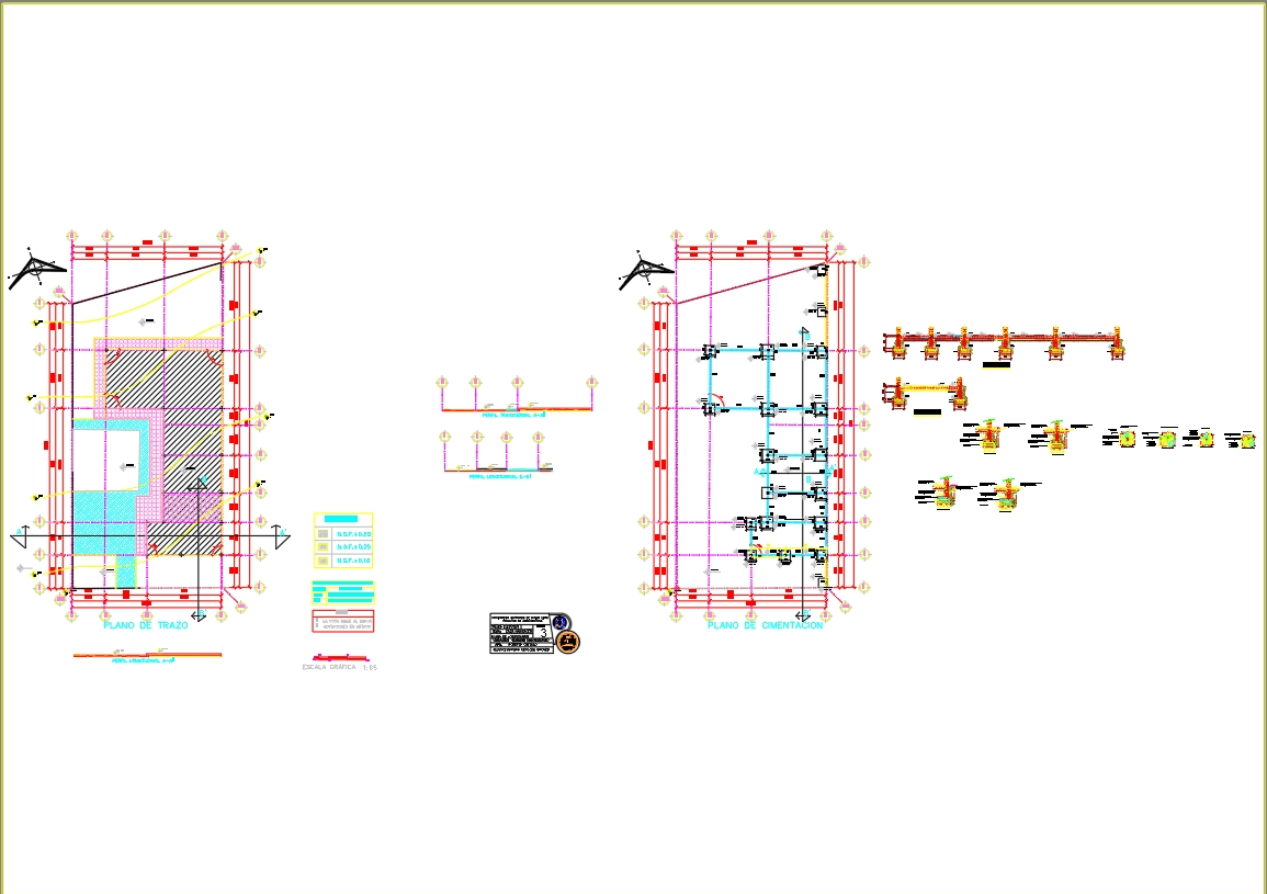 Zeichnungsplan und Fundament