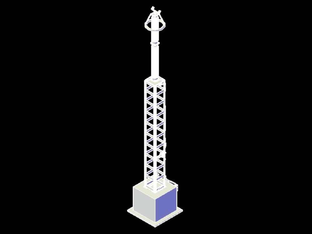 Torre de subestación eléctrica en 3D.